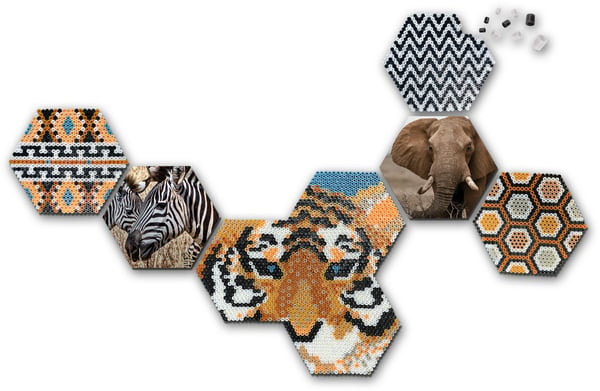 SES Creative Beedz Hex tiles Safari