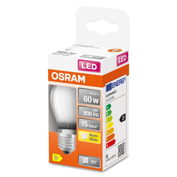 Osram STAR LED-lampe Varm hvid 2700 K 5,5 W E27 D