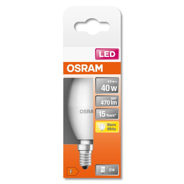 Osram STAR LED-lampor Varmvitt 2700 K 5 W E14 F