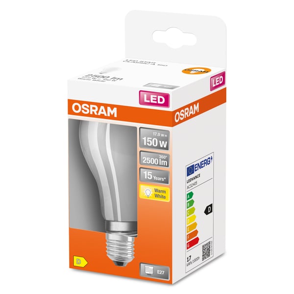 Miniatyrbillede 3 af 4: Osram STAR LED-lampe Varm hvid 2700 K 15 W E27 D