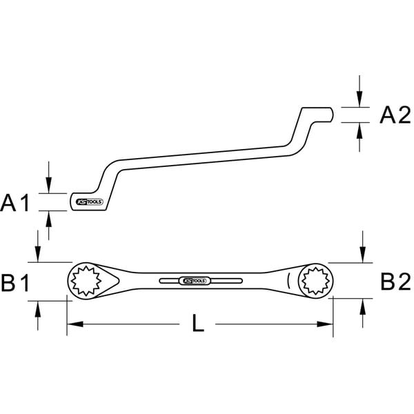 KS Tools 963.7395 ringnyckel brons, Aluminium 16,18 mm 280 mm