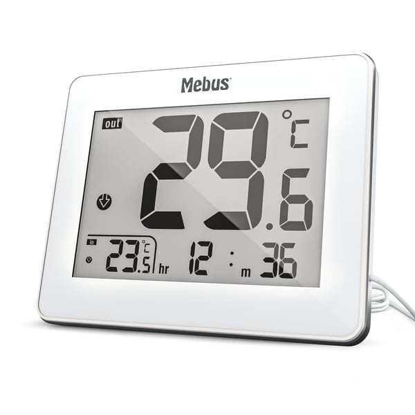 Mebus 01074 Elektronisk väderstation Inomhus / utomhus Vit