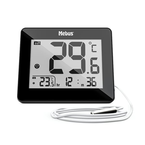 Mebus 48432 termometer til miljøet Elektronisk miljøtermometer Indendørs/udendørs Sort