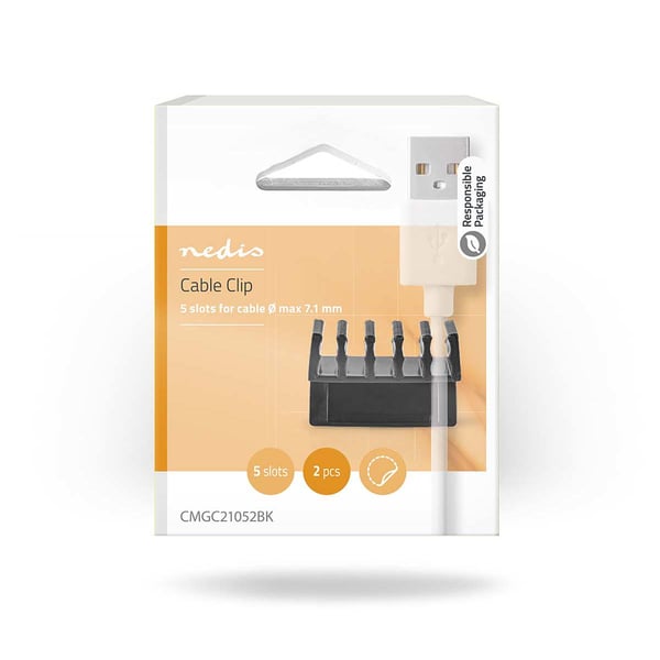Miniatyrbillede 5 af 10: Nedis CMGC21052BK kabelorganisator Skrivebord Kabelklemme Sort 2 stk