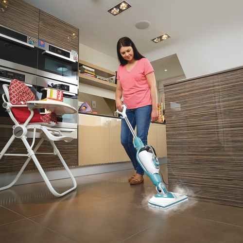 Miniatyrbillede 2 af 23: Black & Decker BHSM166DSM damprenser Dampmoppe 0,5 L 1600 W Turkisfarve, Hvid