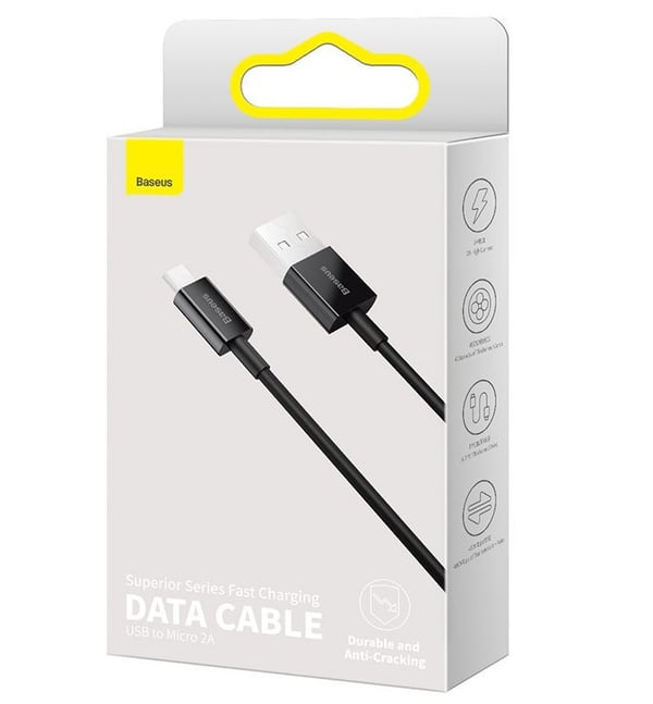 Pikkukuva 2 / 6: Baseus Superior USB-kaapeli USB 2.0 2 m USB A Micro-USB A 0,48 Gbit/s Valkoinen