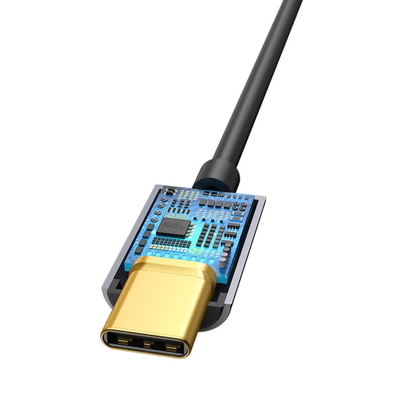 Miniatyrbillede 7 af 9: Baseus L54 kabel til mobiltelefon Sort, Grå USB C 3.5mm