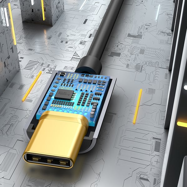 Baseus L54 kabel til mobiltelefon Sort, Grå USB C 3.5mm