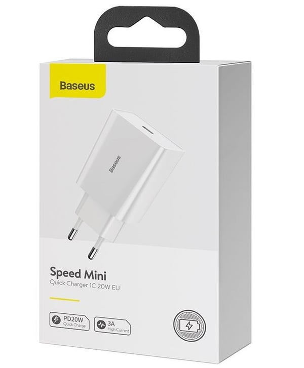 Miniatyrbillede 7 af 11: Baseus Speed Mini Smartphone Hvid Vekselstrøm Hurtig opladning Indendørs