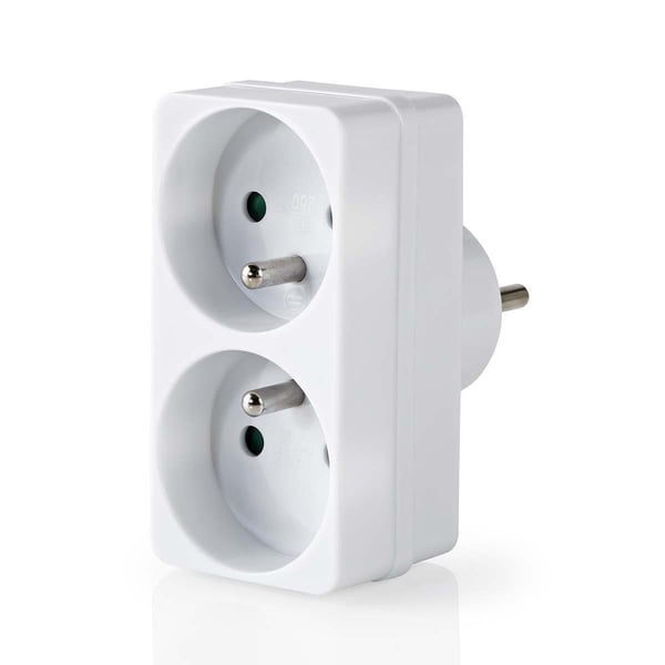 Miniatyrbillede 4 af 4: Nedis PSSPL200C2WT stikdåse 2 AC stikkontakt(er) Indendørs Hvid
