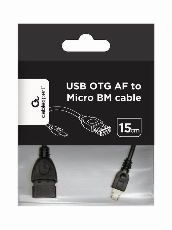 Miniatyrbillede 1 af 3: Gembird USB A - Micro-USB B, 0.15m USB-kabel USB 2.0 0,15 m Sort