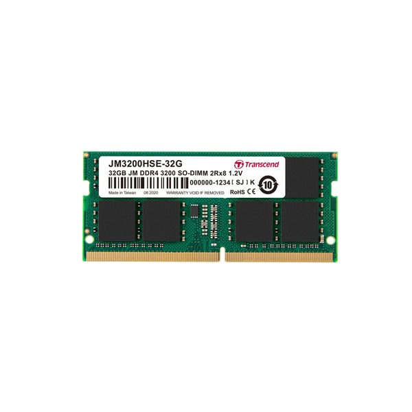 Transcend JetRam JM3200HSE-32G muistimoduuli 32 GB 2 x 8 GB DDR4 260-pin SO-DIMM Transcend JetRam JM3200HSE-32G muistimoduuli 32 GB 2 x 8 GB DDR4 260-pin SO-DIMM