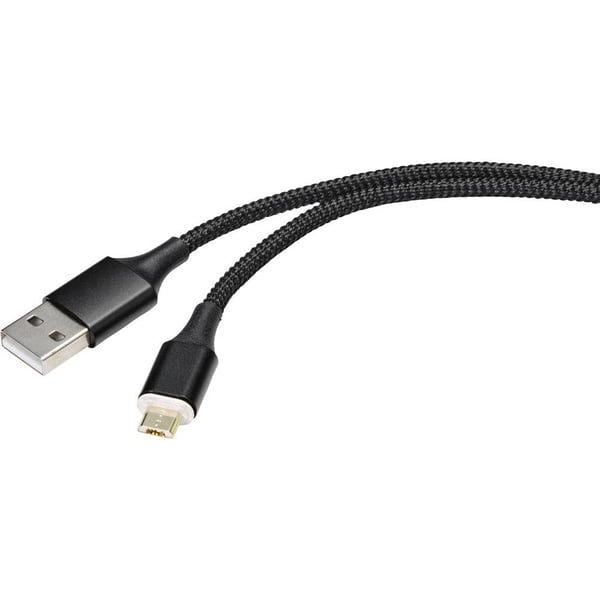 Miniatyrbillede 2 af 4: Renkforce RF-4746074 USB-kabel USB 2.0 1 m USB A Micro-USB B 0,48 Gbit/sek. Sort