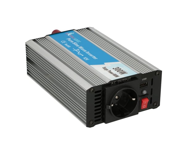 Extralink CAR VOLTAGE CONVERTER 12V - 230V, 300W, PURE SINUS OPIP-300W virta-adapteri ja vaihtosuuntaaja Auto Alumiini