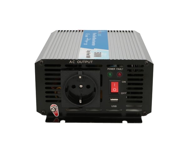 Pikkukuva 6 / 7: Extralink CAR VOLTAGE CONVERTER 12V - 230V, 500W, PURE SINUS OPIP-500W virta-adapteri ja vaihtosuuntaaja Auto Alumiini, Musta, Hopea