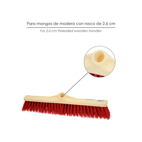Pikkukuva 5 / 5: Wolfpack Cepillo Barrendero Industrial Fibra Suave PVC. Soporte Polipropileno 50 cm. (Sin Mango)