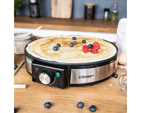 Cloer 6630 crêpe-pannu 2 kreppi(ä) Musta, Ruostumaton teräs