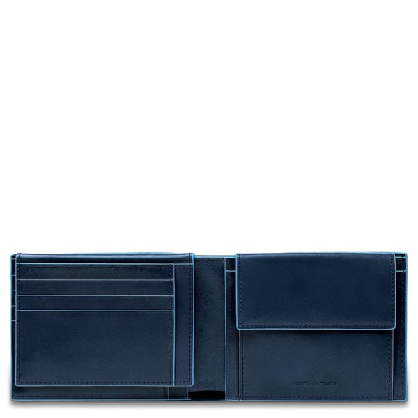 Miniatyrbillede 1 af 2: Piquadro PU1392B2R/BLU tegnebog, kortholder og rejsedokumentholder Blå Læder, Polyester