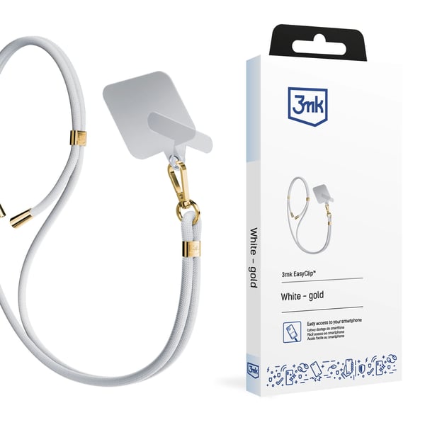 Miniatyrbillede 1 af 12: 3MK EasyClip strop Mobiltelefon Nylon, Zink Guld, Hvid