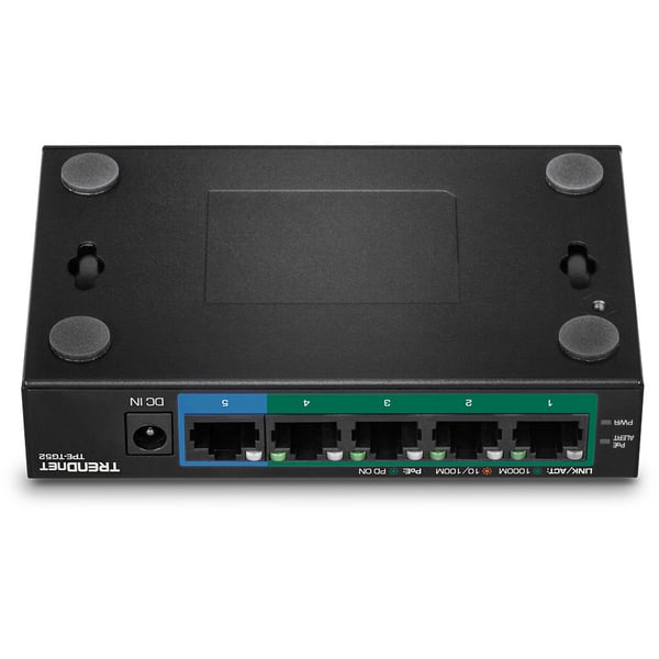 Trendnet TPE-TG52 netværksswitch Ikke administreret Gigabit Ethernet (10/100/1000) Strøm over Ethernet (PoE) Sort