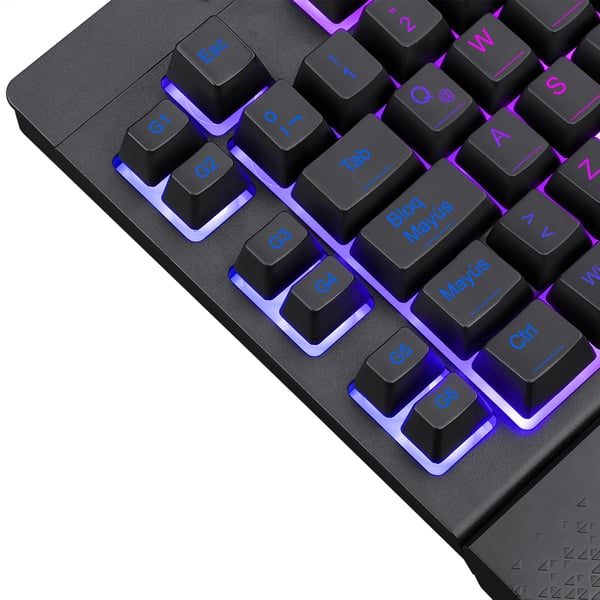 REDRAGON K512RGB-SP näppäimistö Pelaaminen USB QWERTY Espanja Musta