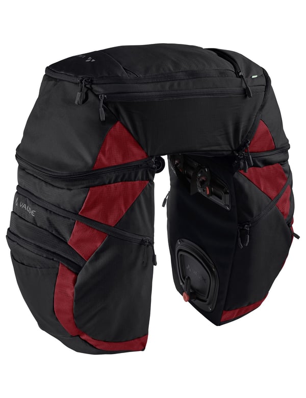 VAUDE Karakorum Pro Bak Cykelväska 65 l Polyester, Polyuretan Svart, Röd
