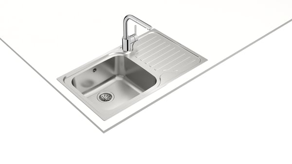 Teka Classic Max 1C 1E Top-monteret vask Rektangulær Rustfrit stål