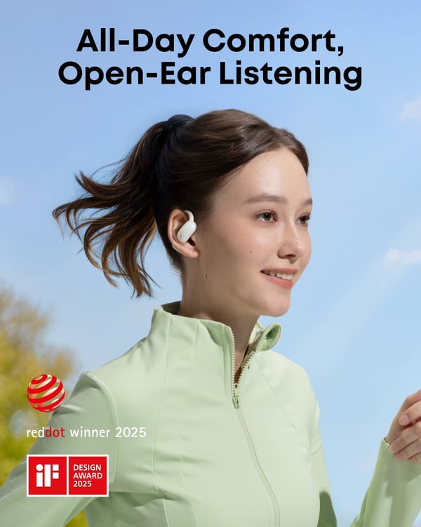 Soundcore AeroFit 2 Hovedtelefoner Trådløs Open-ear Opkald/Musik/Sport/Hverdag Bluetooth Hvid