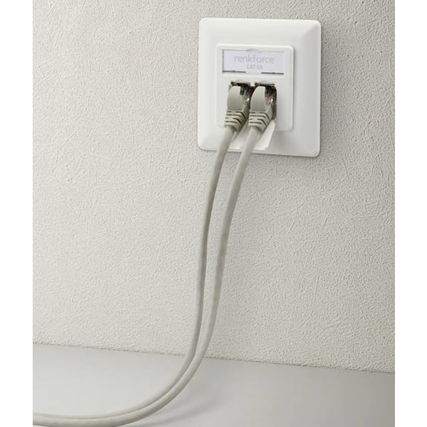Renkforce RF-4391320 stikkontakt 2 x RJ-45 Hvid