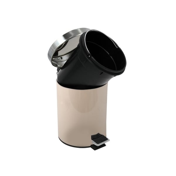 MSV 3700703905110 skraldespand 3 L Rund Rustfrit stål Beige, Rustfrit stål