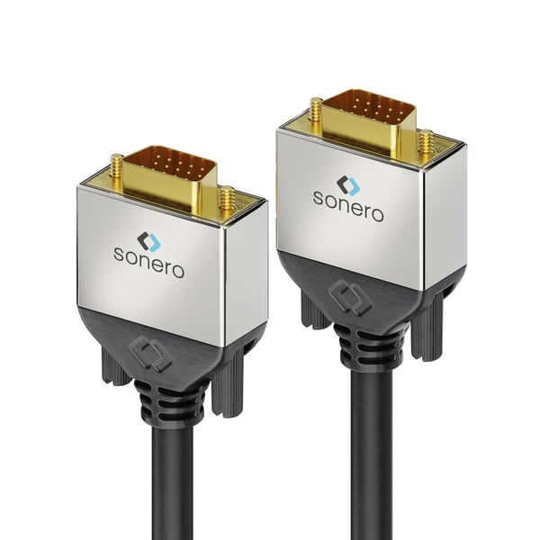 Miniatyrbild 1 av 2: sonero S-VC000-075 VGA-kabel 7,5 m VGA (D-Sub) Svart, Silver