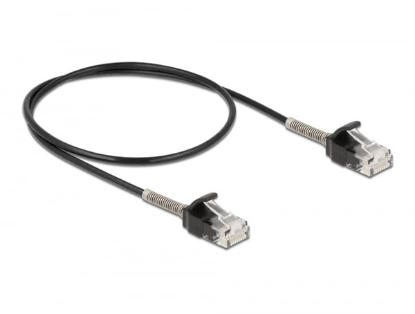 DeLOCK 87015 verkkokaapeli Musta 0,5 m Cat6a U/UTP (UTP)