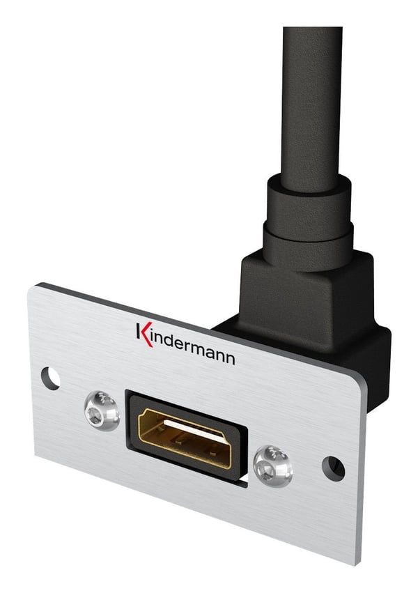 Kindermann HDMI 90° stikkontakt Grå, Sort
