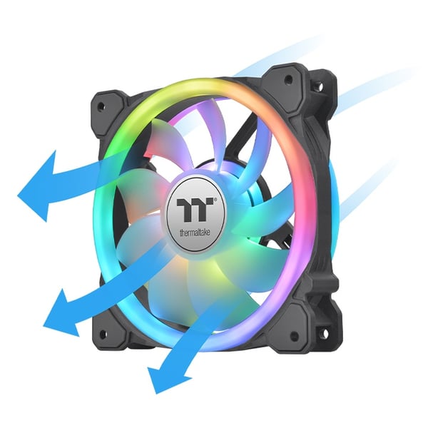 Miniatyrbillede 5 af 6: Thermaltake SWAFAN 12 RGB Computerkabinet Ventilator 12 cm Sort 3 stk