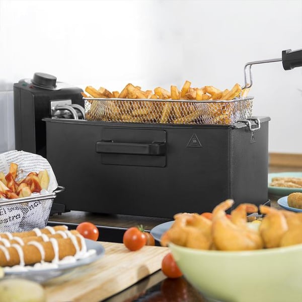 Cecotec Cleanfry Enkelt 3 L Enkeltstående 2000 W Frituregryde Sort, Rustfrit stål