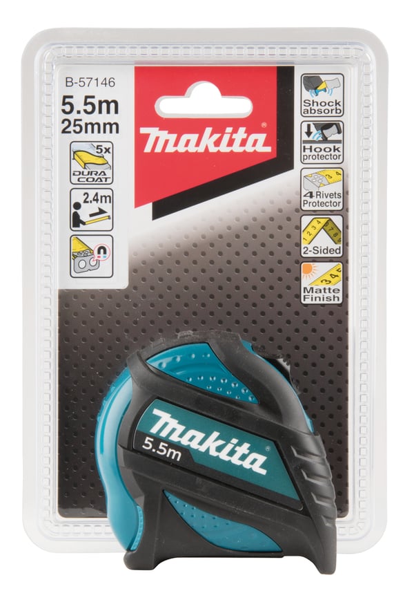 Makita B-57146 måttband 5,5 m Svart, Blå