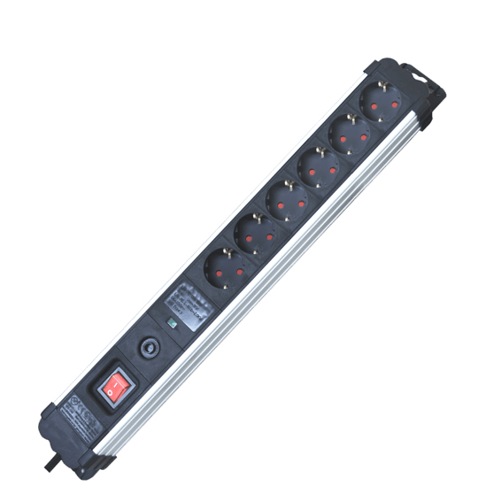 Silver Electronics 49646 förlängningssladdar 1,5 m 6 AC-utgångar inomhus Aluminium, Svart