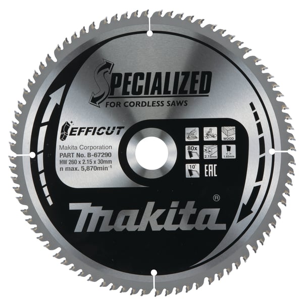 Makita B-67290 cirkelsågsblad 26 cm 1 styck