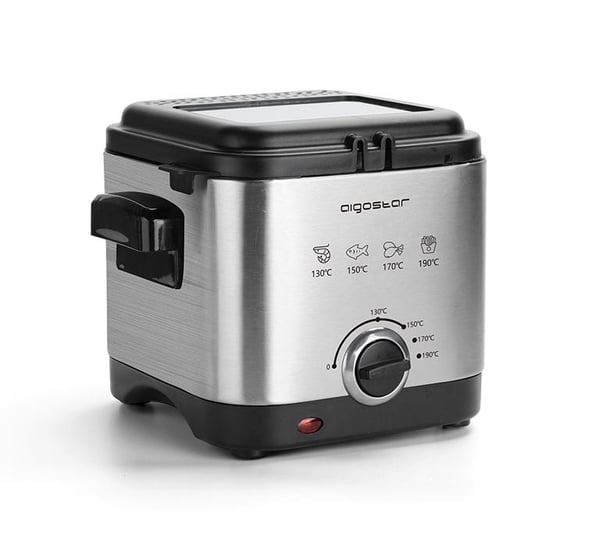 Aigostar 30IZD frituregryde Enkelt 1,5 L Enkeltstående 1000 W Sort, Rustfrit stål Aigostar 30IZD frituregryde Enkelt 1,5 L Enkeltstående 1000 W Sort, Rustfrit stål