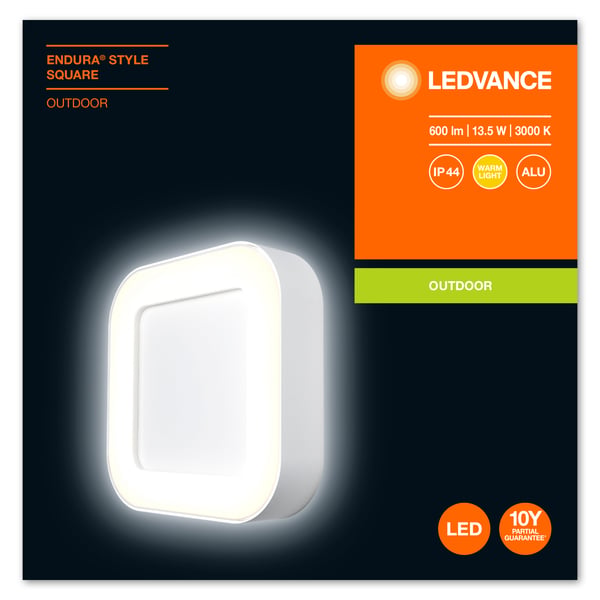 LEDVANCE ENDURA STYLE Square Väggbelysning för utomhusbruk Glödlampan/-lamporna kan inte bytas ut LED 13 W