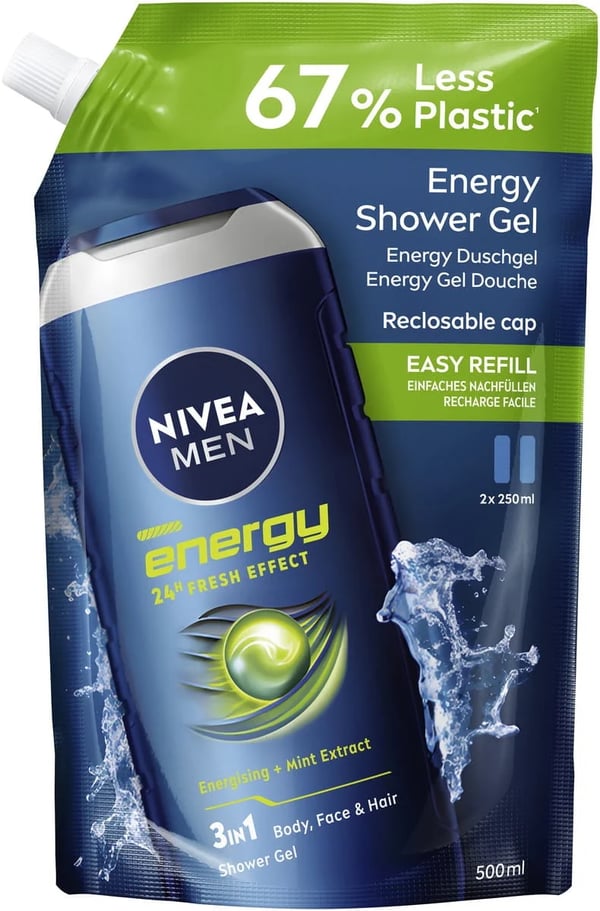 Miniatyrbild 1 av 2: NIVEA MEN Energy 500 ml Duschgel Män Kropp, ansikte och hår