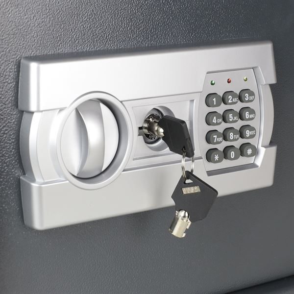 HMF 4612112 Pengeskab Væg pengeskab 8 L Stål Grå, Sølv
