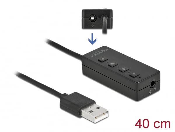 DeLOCK 66731 ljudkabel 0,4 m 2 x 3.5mm USB Type-A Svart