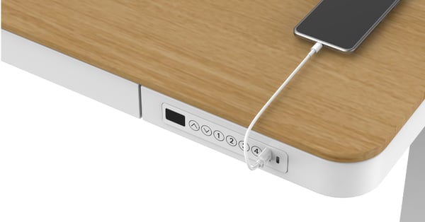 Miniatyrbillede 3 af 9: Tuckano Elektrisk højdejusterbart skrivebord ET119W-C hvid/egetræ