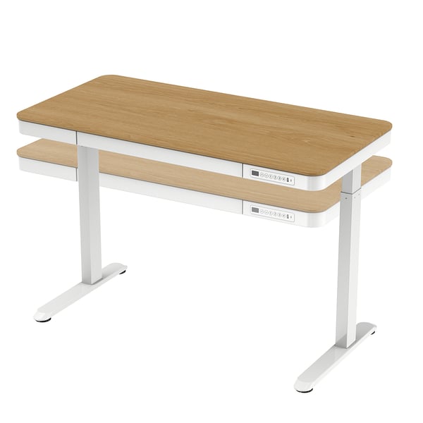 Miniatyrbillede 6 af 9: Tuckano Elektrisk højdejusterbart skrivebord ET119W-C hvid/egetræ