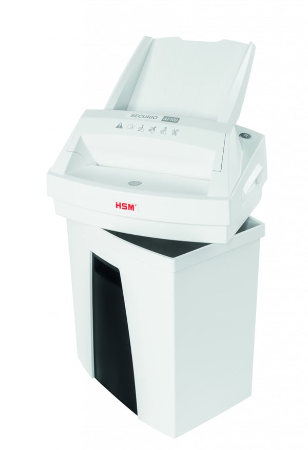 HSM Securio AF100 dokumentförstörare Partikelsnitt 60 dB 22,5 cm Svart, Vit