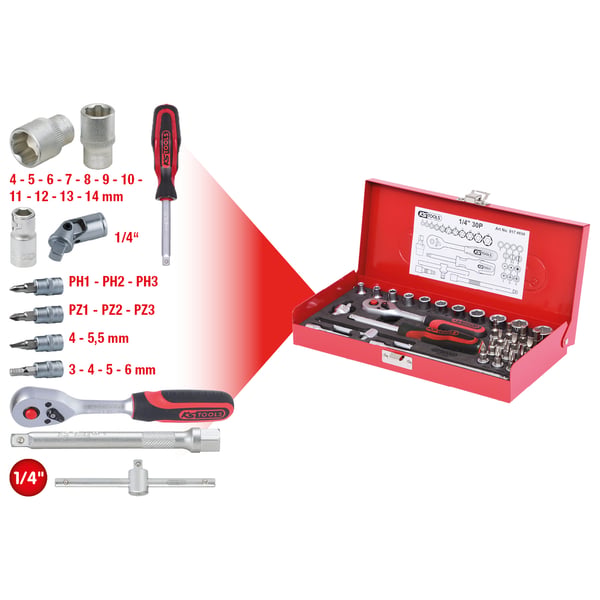 KS Tools 917.4030 hylsy & hylsysarja Pistorasiasarja