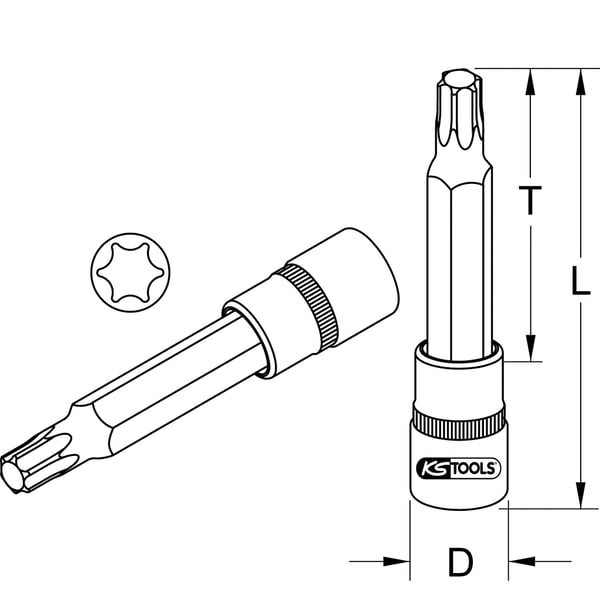 Miniatyrbild 2 av 2: KS Tools 911.5389 hylsnyckelsats Uttag