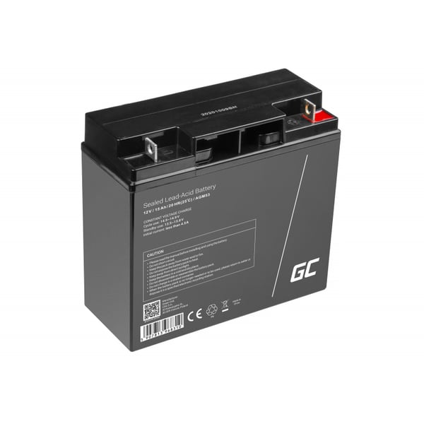 Green Cell AGM VRLA 12V 15Ah vedligeholdelsesfrit batteri til alarmsystem, kasseapparat, legetøj