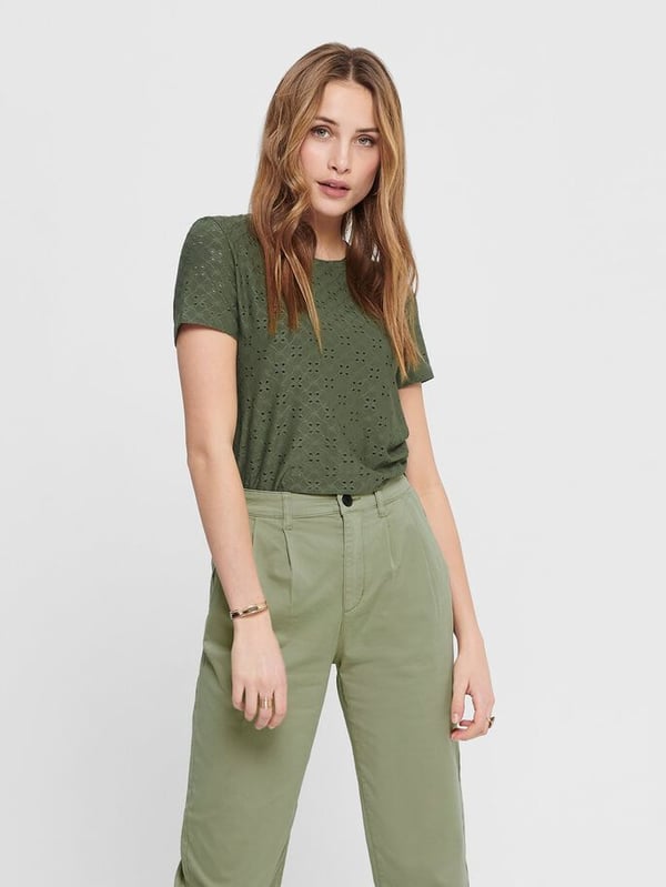 ONLY 15158450 Topp (klädesplagg) Rund ringning Kortärmad Elastan, Polyester